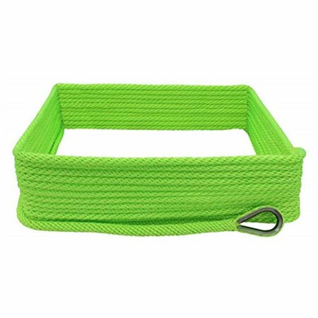 LASTPLAY 0.37 in. x 150 ft. Solid Braid MFP Anchor Line with Thimble, Neon Green LA2624493